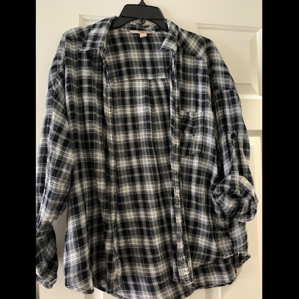 black and white plaid flannel
